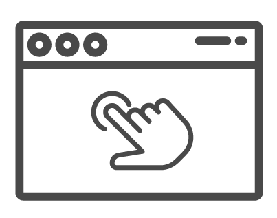 Interaction Design icoon (vinger die klikt) in een scherm